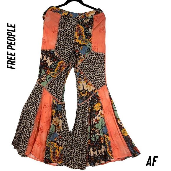 FREE PEOPLE CANCUN FLY BELLBOTTOM PANTS NEW FLORAL SMALL - Picture 5 of 9